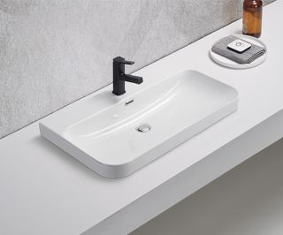 Раковина Gid 9580s 71169 встраиваемая сверху белая 81x46.5x16.5